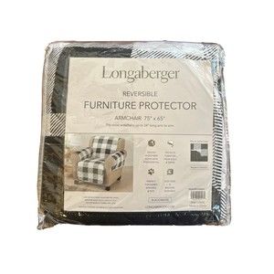 Longaberger Reversible Furniture Protector Arm Chair Plaid Black/White Buffalo